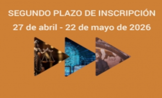 Admisión a Máster Universitario: 2º plazo de inscripciones del 27 de abril al 22 de mayo. 